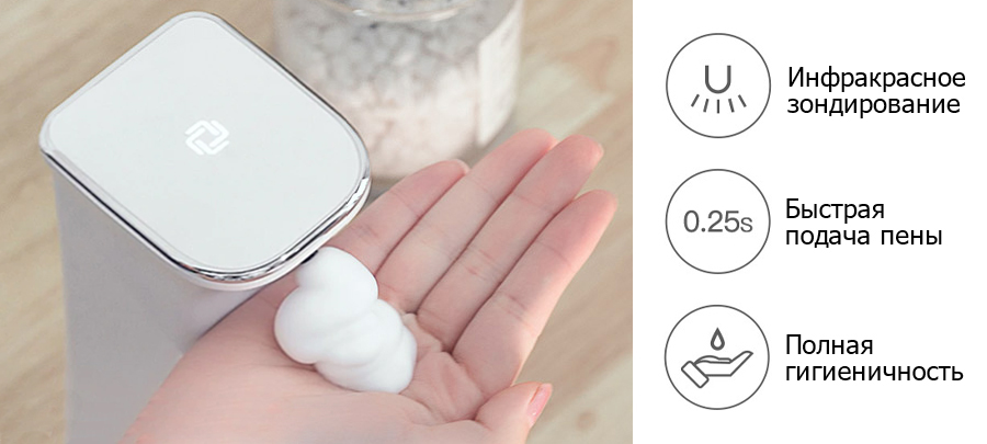 Бесконтактный дозатор (диспенсер) для жидкого мыла Enchen Pop Clean Foam Soap Dispenser